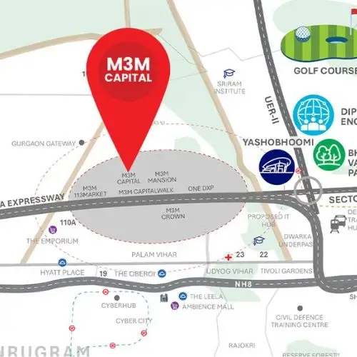 M3M Capital Sector 113 location