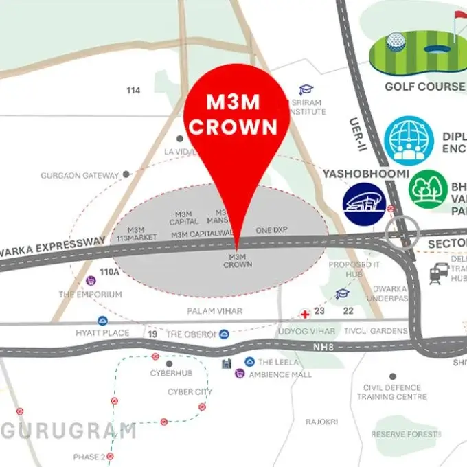 m3m Crown location